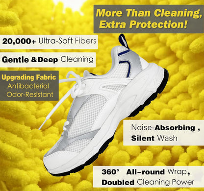 Shoe Washing Machine Bag,Laundry Shoe Bag for Washer and Dryer,Reusable Shoe Cleaning Bag for Sneakers,Tennis Shoes,With Self-locking Zipper, Microfiber Inside,Include Shoe Bag (Pro Grey - 1 Pack)