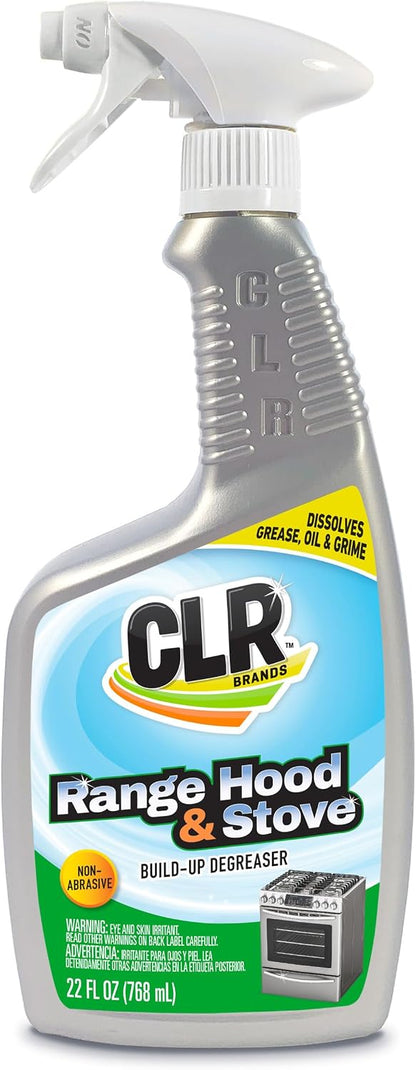 CLR Brands Range Hood and Stove Build Up Degreaser, 22 fl. oz. | Fast Acting, Non Abrasive Cleaner, Works on Glass Stove Tops, Oven Racks, BBQ Grills and More