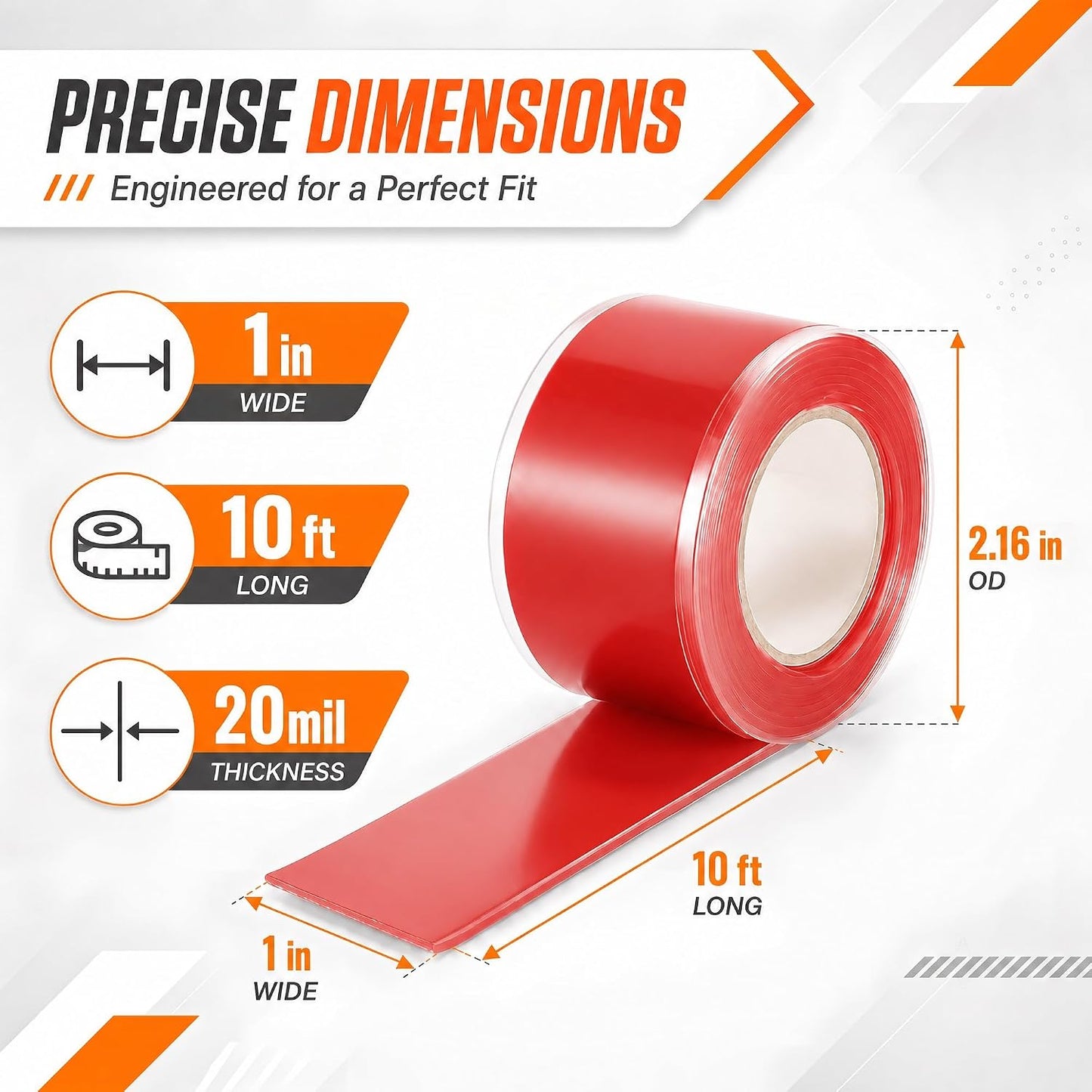 Self Fusing Silicone Tape 2 Rolls Flex Seal Tape 1 Inch x 10 Feet | Waterproof Hose Repair Tape, Silicone Rubber for Plumbing, Pipe Leak Seal, Rescue Tape, Outdoor Coax And Tool Fixation