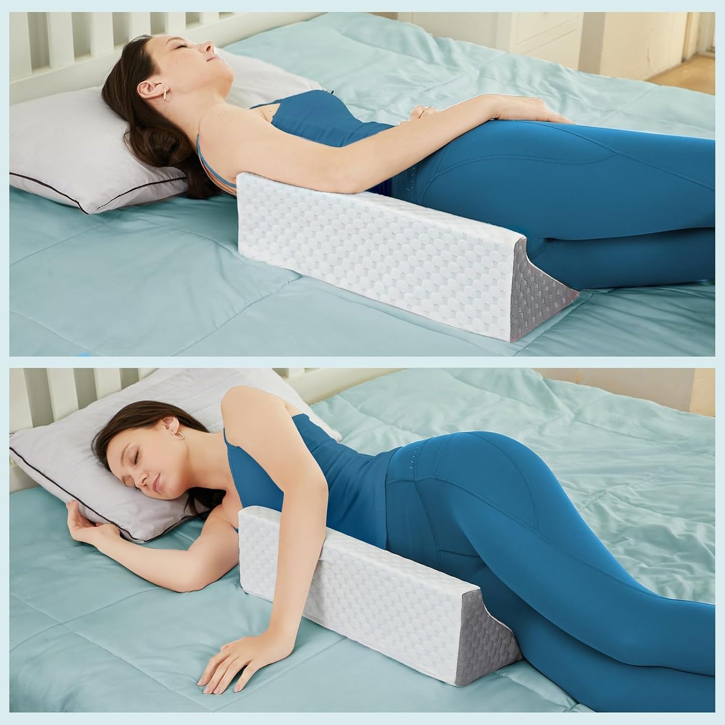 Body Positioner Wedge Pillow for Side Sleeping Support | Back and Leg Support, Body Positioning, Pregnancy Support, Ankle Elevation, Memory Foam, Machine Washable Cover