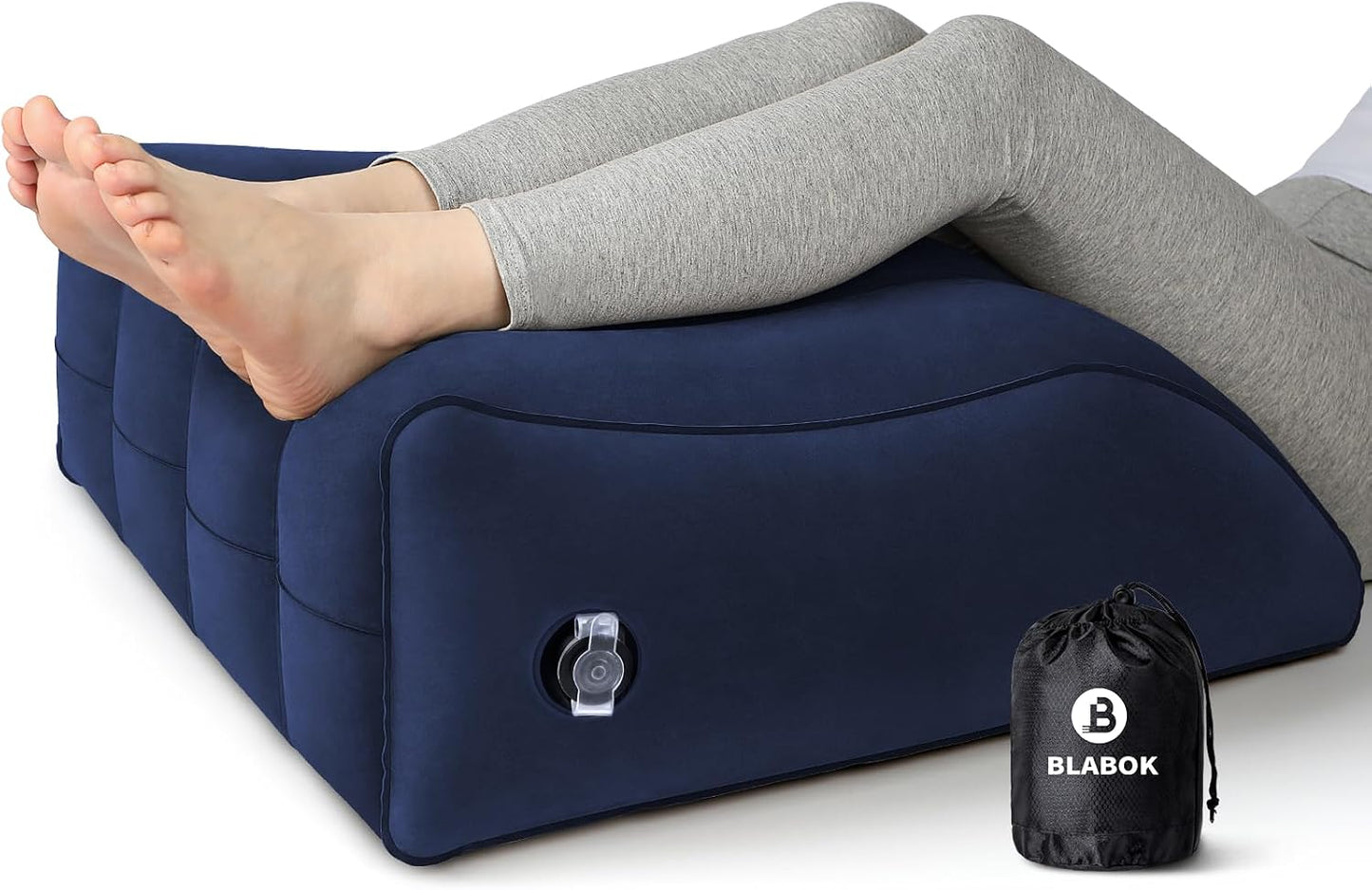 Wedge Pillow for Sleeping - Inflatable Leg Elevation Pillow for Swelling,Circulation,Leg & Back Pain Relief,Leg Support Pillow,Leg Wedge Pillows for After Aurgery,Hip,Foot,Ankle Recovery (Black)