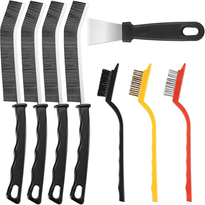 Tedmax 8Pack Crevice Cleaning Brush Set | Durable brushes scraper set for tile grout,sinks, narrow gaps.Effectively removes tough grime,dirt limescale buildup.