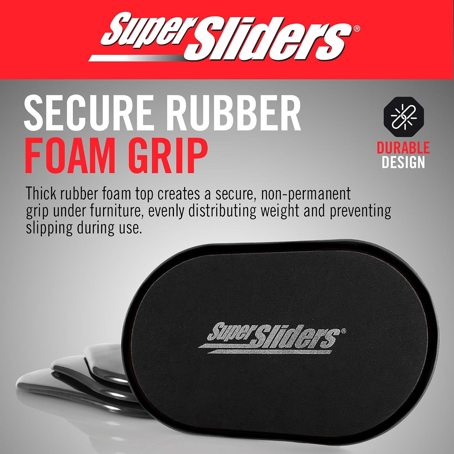 Super Sliders 5-3/4" x 9-1/2" XL Oval Reusable Furniture Sliders for Carpet, Anti-Slip Protective Furniture Moving Pads for Beds, Sofas, Dressers, Set of 4, Brown
