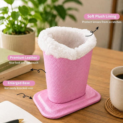 Plush Lined Eyeglasses Holder, Cute Glasses Stand for Women Kids - Colors B