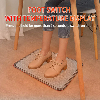 Electric Heated Floor Mats - AC 110V Foot Heater, Heated Foot Warmer Mat Under Desk for Office and Home (Black)