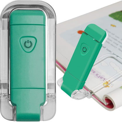 EGWASER Book Light for Reading in Bed, USB Rechargeable Clip on Book Lights, 3 Brightness Adjustable Dimmable Bookmark Light for Eye-Protection, Reading Lamp for Bookworms, Travel (Dark Green)