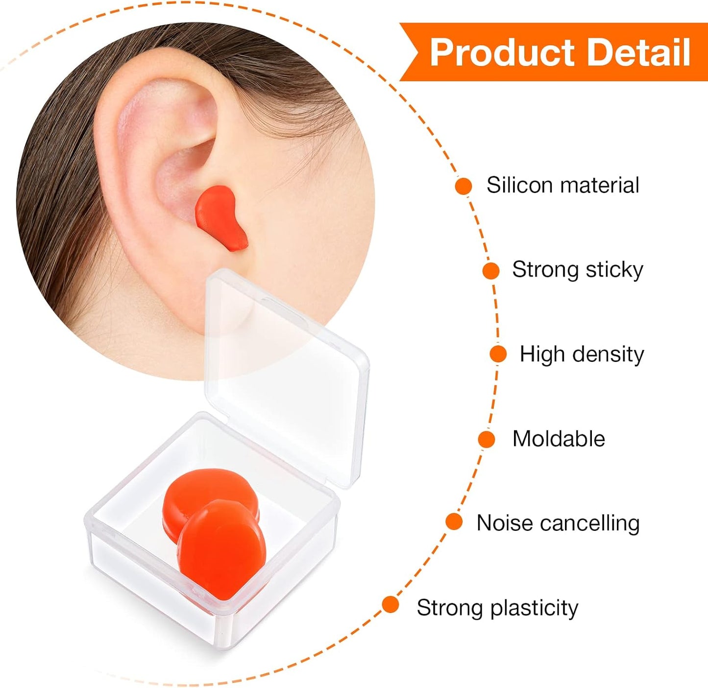 Frienda 21 Pairs Silicone Ear Plugs for Sleeping,Blue, Orange, Rose Red