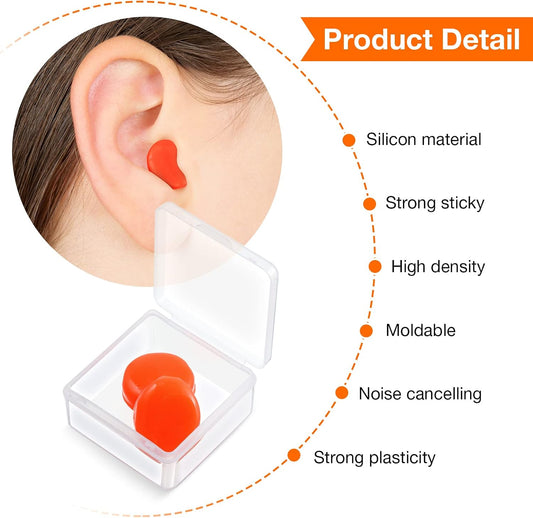 Frienda 21 Pairs Silicone Ear Plugs for Sleeping,Blue, Orange, Rose Red