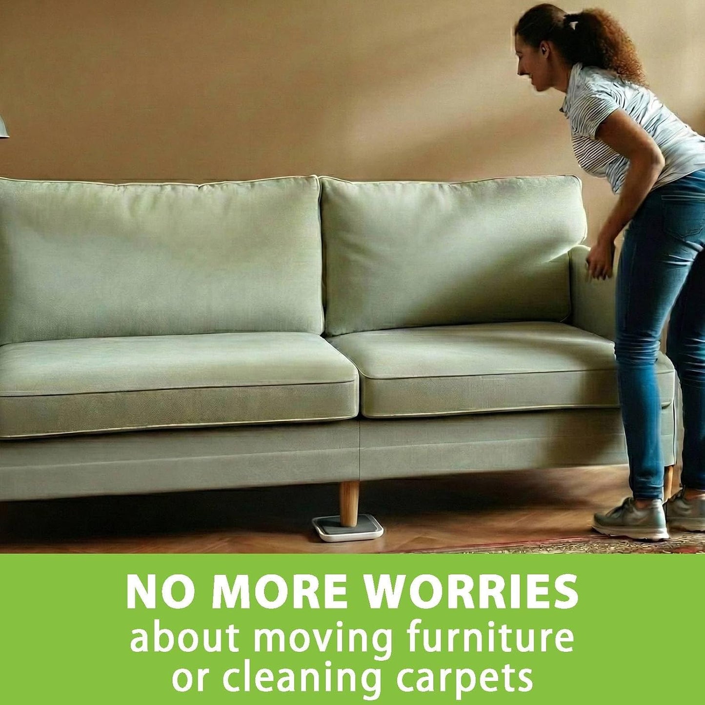 12 Pack Furniture Sliders for Carpet Hardwood Tile Heavy Moving, 4.7 Inch Movers Pads Protectors Large Gliders for Sofa Couch Bed Cabinet (Beige, 4.7")