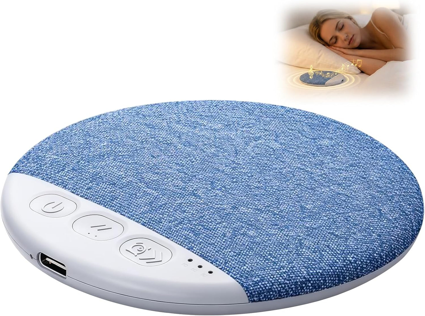 Bluetooth Pillow Speaker for Sleeping, Mini Portable Under Pillow Speaker with White Noise Timer Wireless Sleep Aid, Sleep Pillow Speaker with Bluetooth 6.0, for Bedtime Music