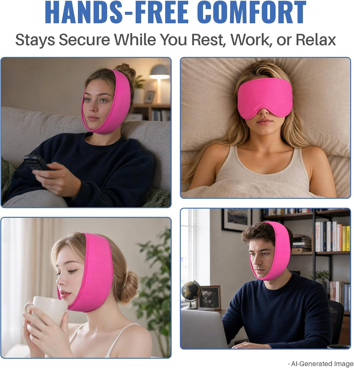 Wisdom Teeth Ice Pack Head Wrap, Jaw Face Ice Pack for Oral Surgery TMJ Relief Tooth Extraction, Reusable Hot & Cold Therapy Pack for Wisdom Teeth Removal Tonsillectomy, Pink