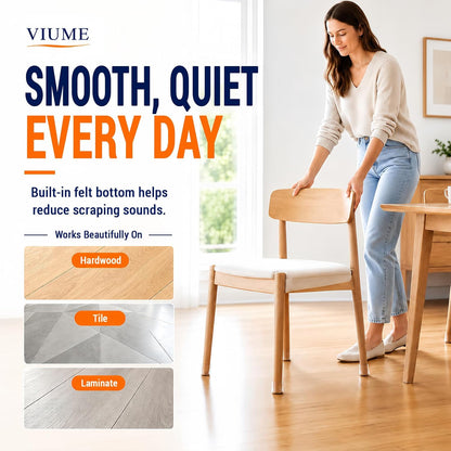 VIUME 24 Pcs Chair Leg Floor Protectors for Hardwood Floors Round | Silicone Covers Felt Pads Furniture Leg Caps Anti-Scratch Reduce Noise Fit (1-5/16" to 2")