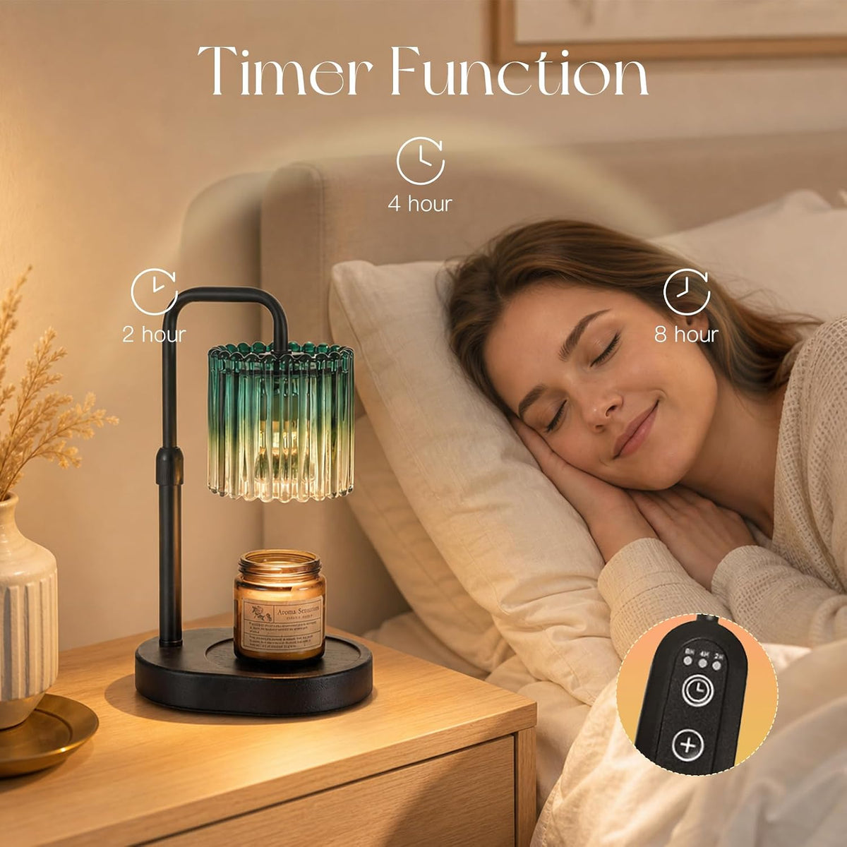 Candeldo Candle Warmer Lamp with Timer: Black Wax Melt Warmer