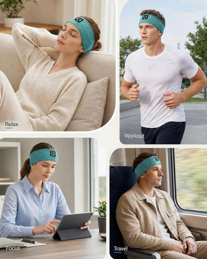 Sleep Headphones Headband, Bluetooth 5.4 Sleeping Headphones for Side Sleepers, Wireless Headband Headphones with Ultra-Thin Stereo Speakers for Sports, Workout, Travel, Meditation