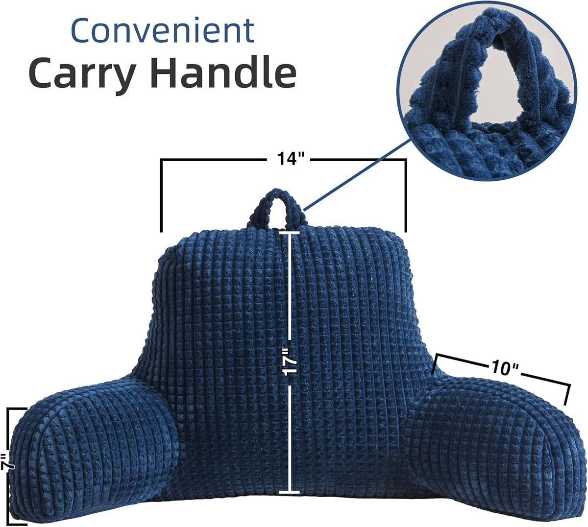 A Nice Night Darkgrey 17" Bed Wedge Pillows with Arms for Sitting