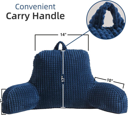 A Nice Night Darkgrey 17" Bed Wedge Pillows with Arms for Sitting