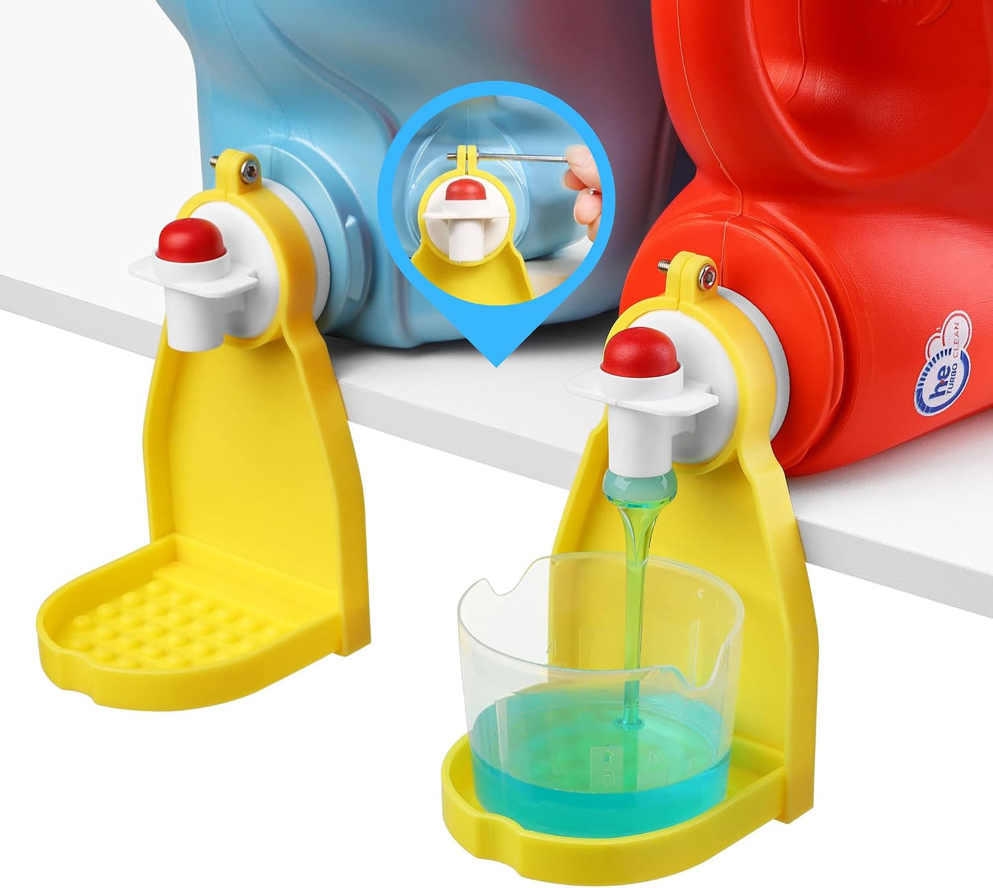 Detergent Cup Holder Set of 2, Besuerte Tidy Cup Laundry Detergent Drip Catcher Leak for Laundry Room Durable- No-Fall, No Drips or Spills【Grey】