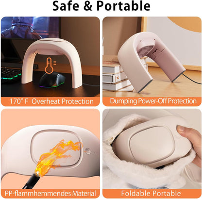 Space Heaters for Indoor Use,Desk Hand Warmer Ceramic Energy Efficient Heater with Thermostat,Personal Electric Desk Hand Heater,Heated Mouse Pad Hand Warmer for Office Women Men Gifts,Black
