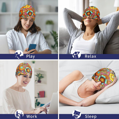 ZNÖCUETÖD Migraine Headache Relief Cap Hat Full Head ice Pack Wrap Cold Cap