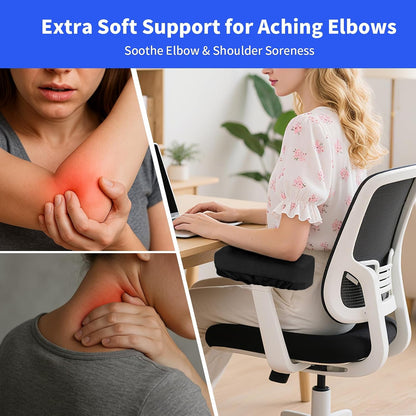 YOUFi Office Chair Arm Covers,Extra Soft Velvet Armrest Cushion,Set of 2 | Ergonomic Support for Elbows & Forearms Pressure Relief, Non-Slip Full Cover Arm Rest Pads for Desk Chair,Gaming Chair, Gray