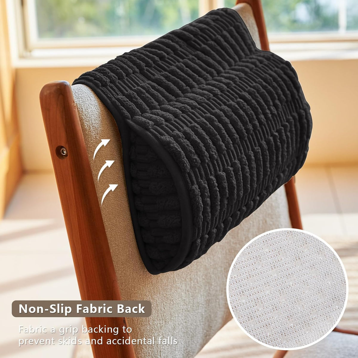 Headrest and Support Pillow,Recliner Pillow for Neck, Head, or Foot for Office or Massage Chairs, Neck Pain Relief and Cervical Support. Nonslip, Zipped Cover.(Cream, 5.5" Wx13 Lx3 H)