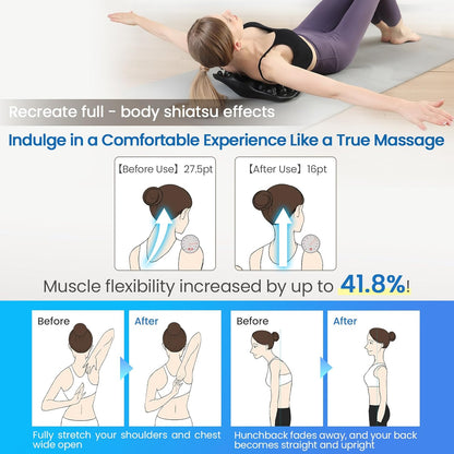 Upper Back Stretcher with 22 Pressure Points for Shoulder Blades | Firm high-density foam trigger point massager for shoulder blades, trapezius and upper back; body-weight pressure control