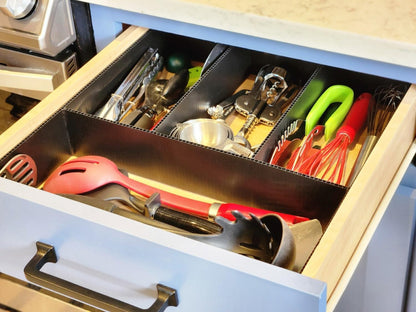 DRAWER DADDY - The world's most customizable drawer organizer. | Adjustable drawer dividers for any size drawer. Custom DIY grid organizer for kitchen, bathroom, desk, and more.