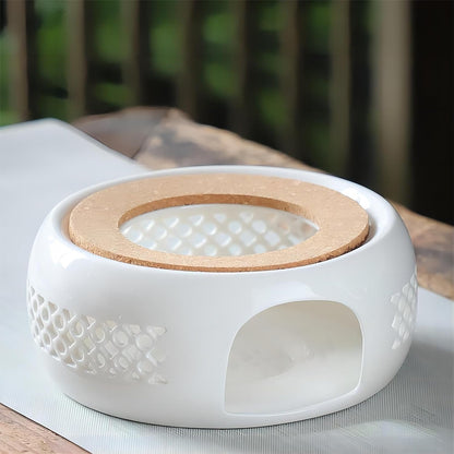 Ceramic Teapot Warmer, Teapot Heater, Tea Light Warmer, Suitable for Teapot and Mugs, 6 Inches (Candles not Included)