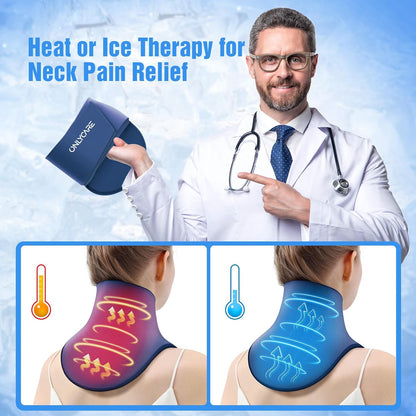 ONLYCARE Neck Ice Pack Wrap Gel - Upgraded Shoulder Ice Packs for Injuries Reusable, Hot and Cold Compress Ice Packs for Neck, Relief of Pain, Office Pressure, Swelling, Sprains