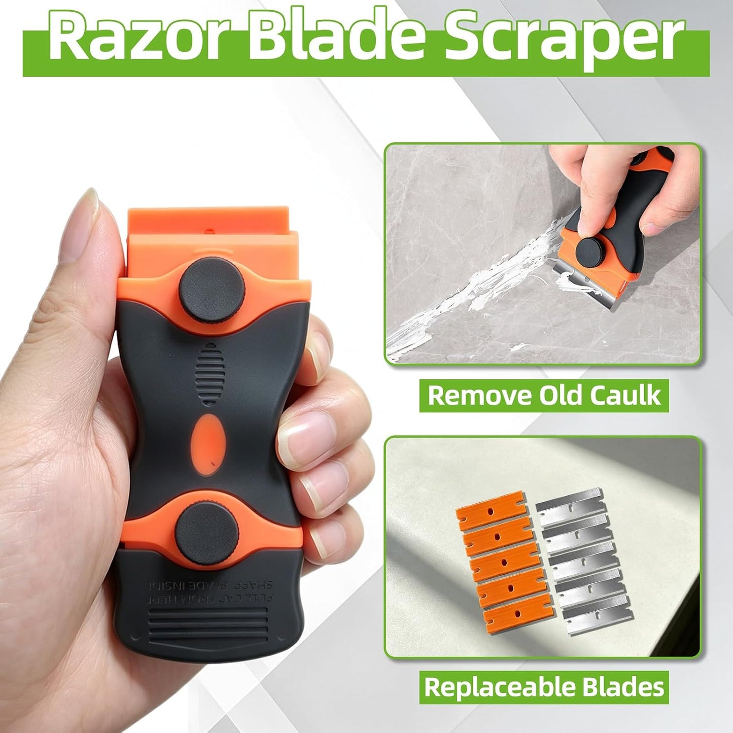 GOOPREEN 16pcs Silicone Caulking Tool Kit, Dual-End Caulk Remover Tool | Caulk Finishing Tool with 9 Replaceable Heads, 4 Caulk Smoothing Tools for Kitchen Window Sink Tub Toilet Bathroom Sealing