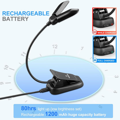 Vekkia 14 LED Rechargeable Book Light for Reading at Night