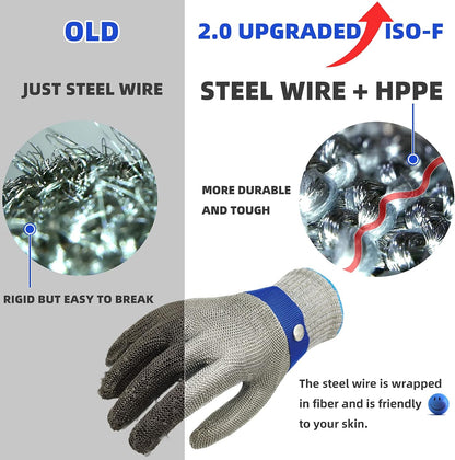 Schwer SlicePro ANSI A9 Cut Resistant Glove PR1706, Stainless Steel Mesh Metal Glove, Food Grade for Kitchen Cooking, Butcher Meat Cutting, Oyster Shucking, Mandoline, Fishing, (M, 1 PCS)