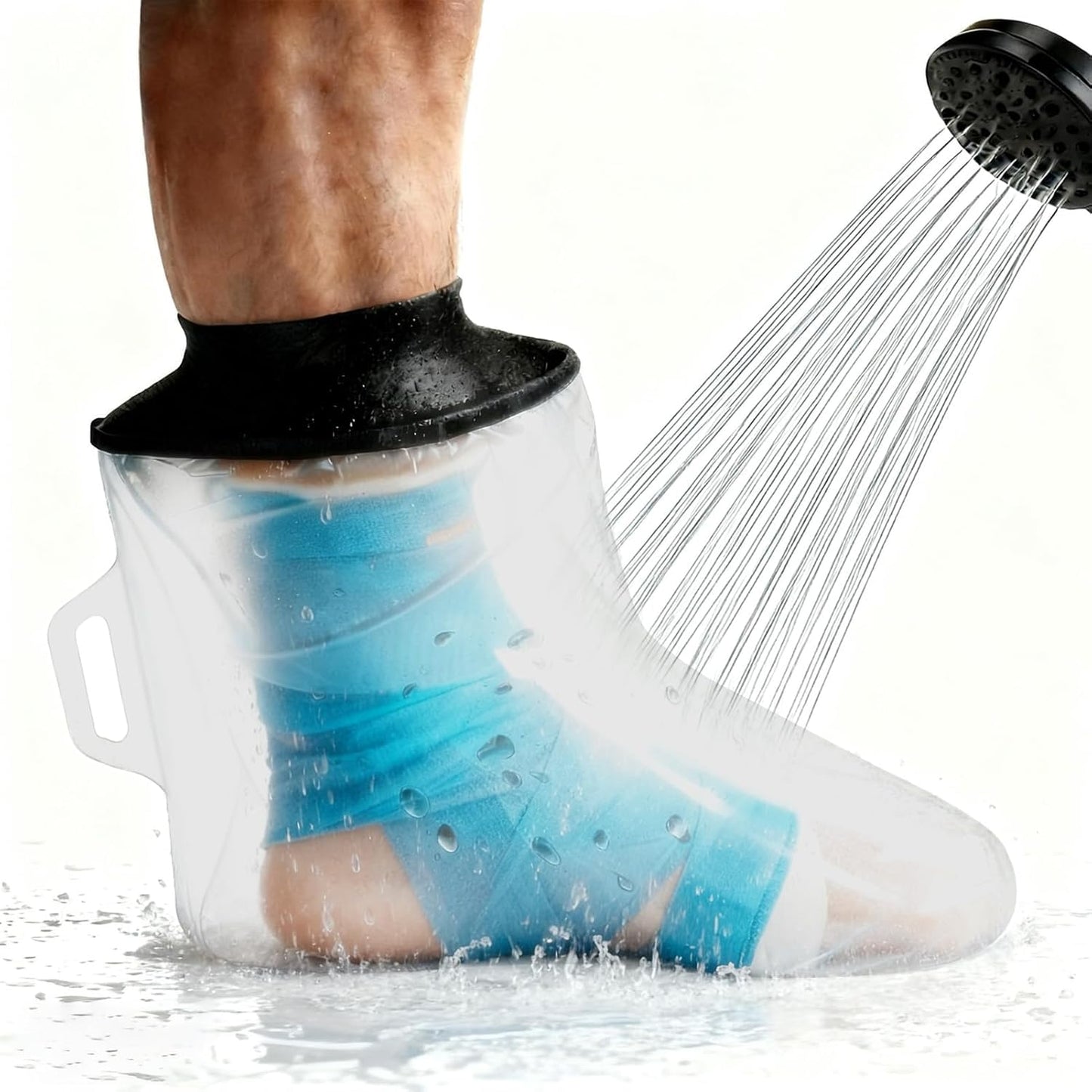 Adult Waterproof Foot Cast Cover, Reusable Watertight Ankle Cast Protector | Durable & Watertight Shower Boot, Reusable Shower Bag for Leg, Soft Comfortable Shower Bag for Post-Surgery Foot Ankle Injury