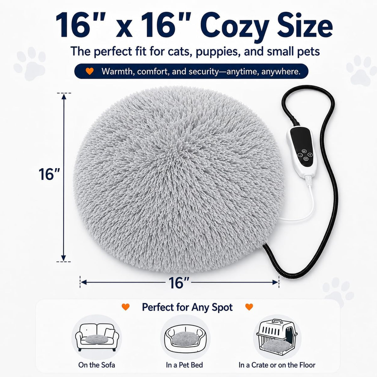 GOLOPET Cat Heating Pad with Normally Open Function，UL Dual Certification
