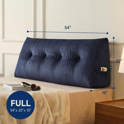 Z-hom Headboard Pillow, Wedge Backrest Cushion, Queen Size,NO Roll Pillow | Grey Triangular Backrest Cushion Equipped,NO Roll Pillow,Ideal for Reading,Sitting Up in Bed&Filling Headboard Gaps