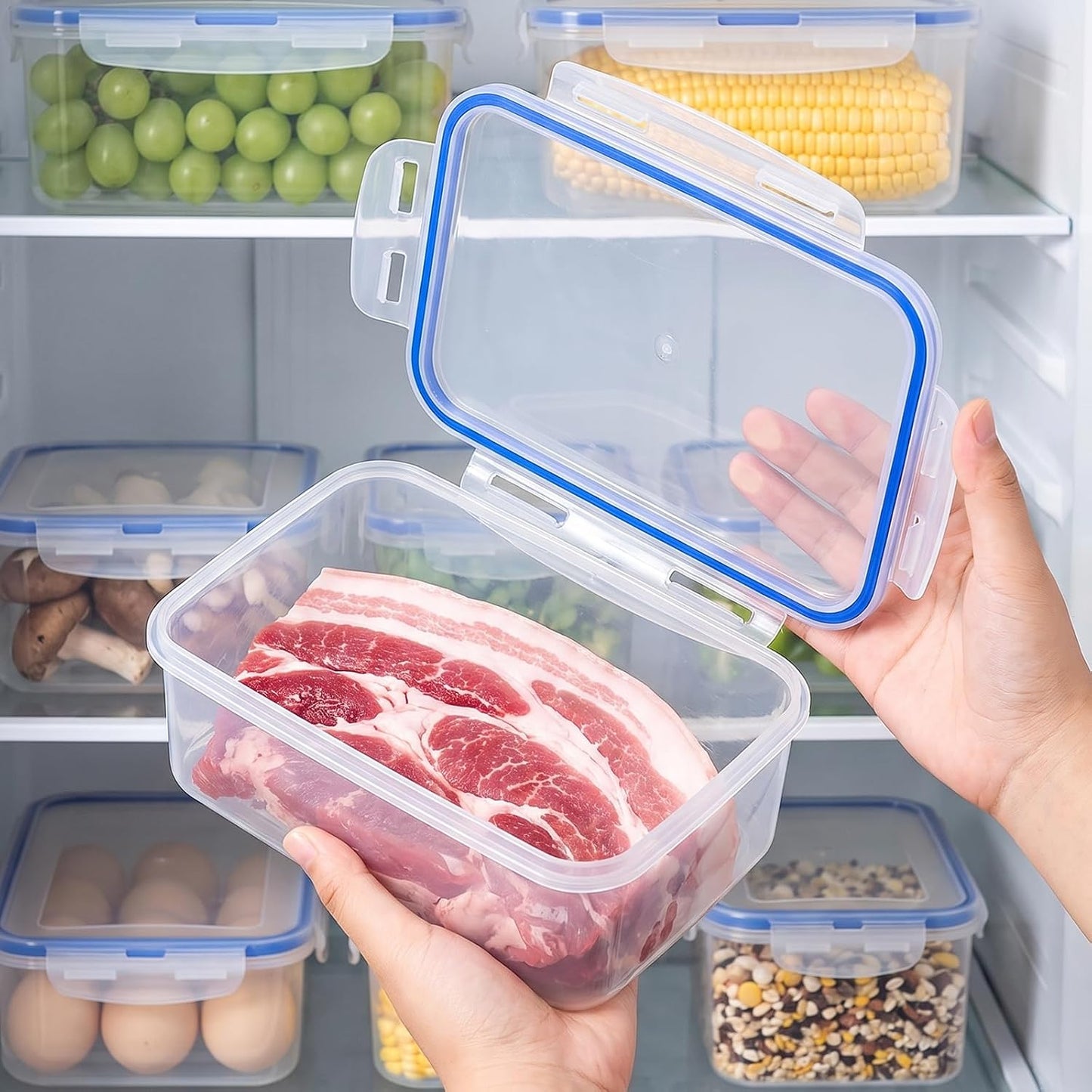Fruit Containers 3Pcs – 4-in-1 with Removable Colanders & Lids, Fridge Fresh Storage, Dishwasher Safe