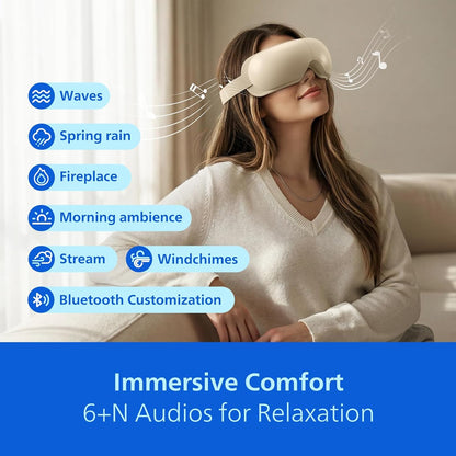 PHILIPS Eye Massager with Heat, Warm Compress for Headache, Migraine Relief | Rechargeable portable eye mask for home, office & travel; relieves stress & headache, ideal gift for women & men