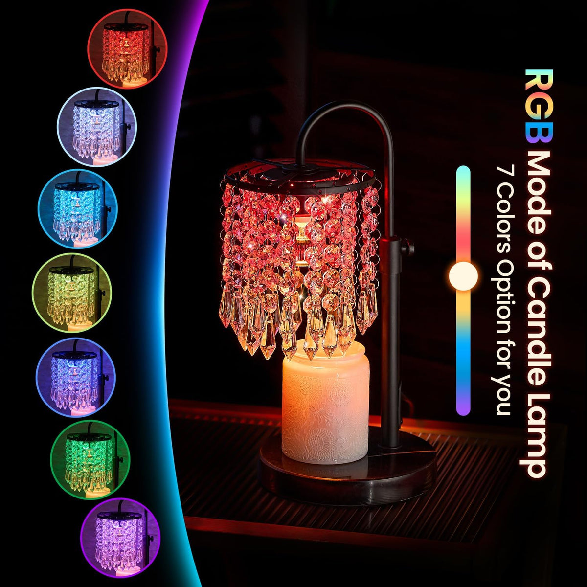 Candle Warmer Lamp with Timer Dimmer，2H/4H/8H Timer , Lamp Candle Warmer with Marble Base for Adjustable Height, Crystal Wax Melt Warmer for Jar Candles, House Warming Decor Gifts Mothers Day Gifts