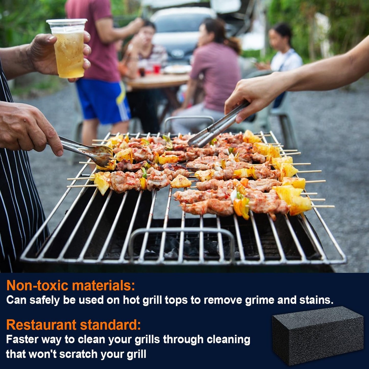 4 Pack Grill Cleaner Brick, Heavy Duty Pumice Stone Cleaning Brick