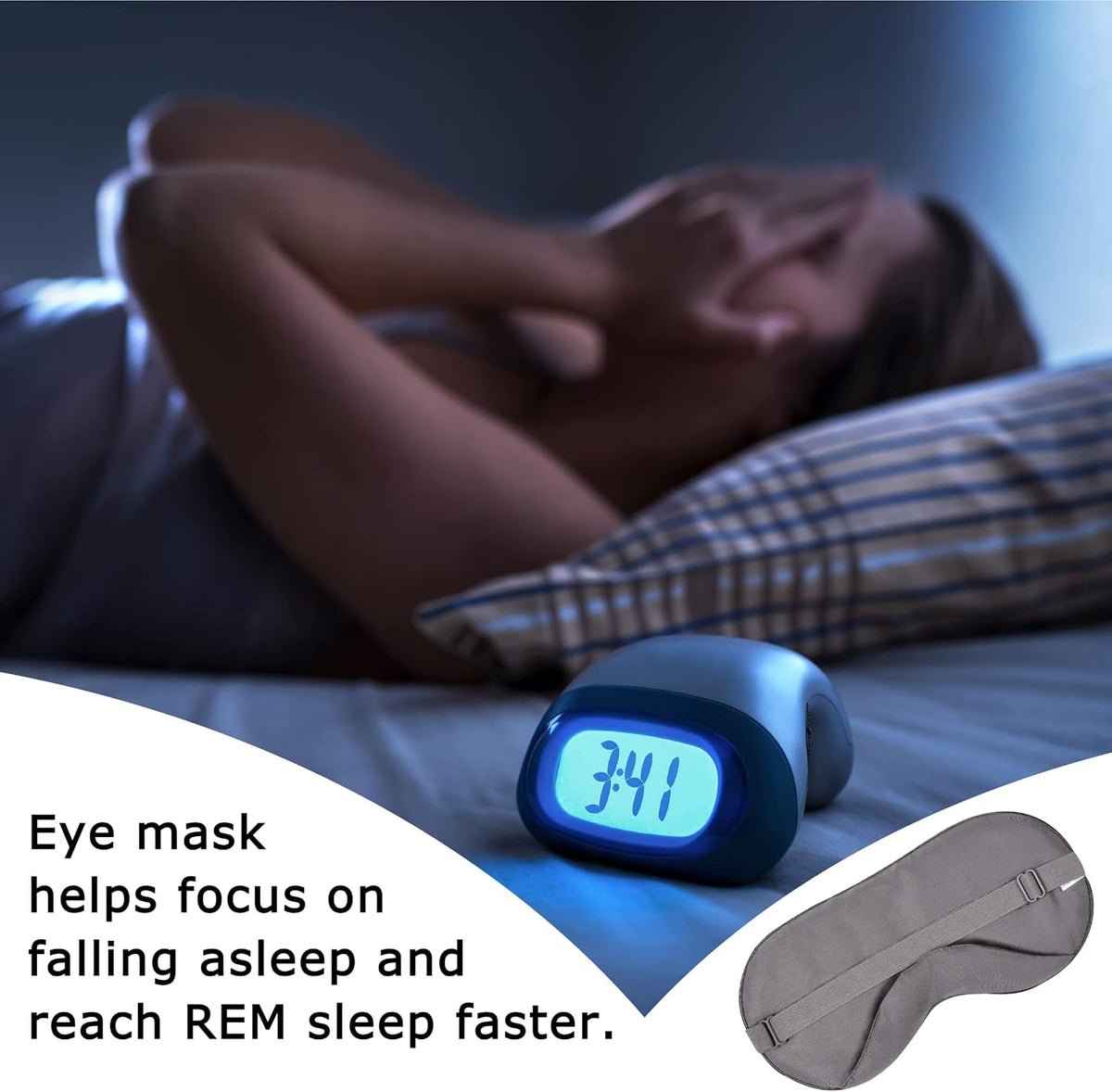 100% Bamboo Viscose Sleep Eye Mask - Dark Gray - Superior to Cotton - Light Blocking Travel Blindfold for Men & Women - Ultra-Soft & Comfortable with Adjustable Strap for Restful Sleep - by JoMo
