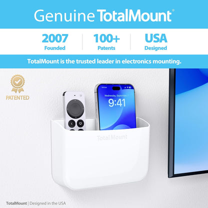 TotalMount Drop-Free Remote Holder – Removable Adhesive Strips – Black | Designed in the USA – Simply Put the Remotes In – No Tricky Magnet Alignment Needed (Holds 2 or 3 Remote Controls)