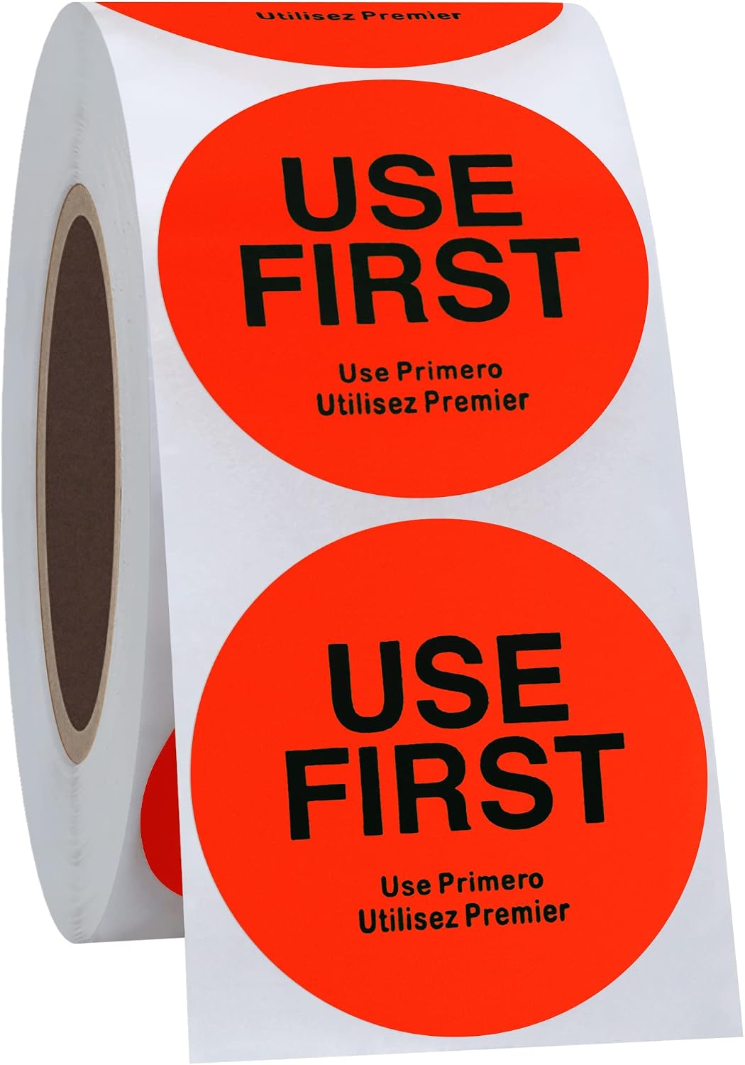 500 Pcs 1.5" Use First Stickers Small Stickers Circle Label Dot Labels Fluorescent Paper, Fluorescent Green