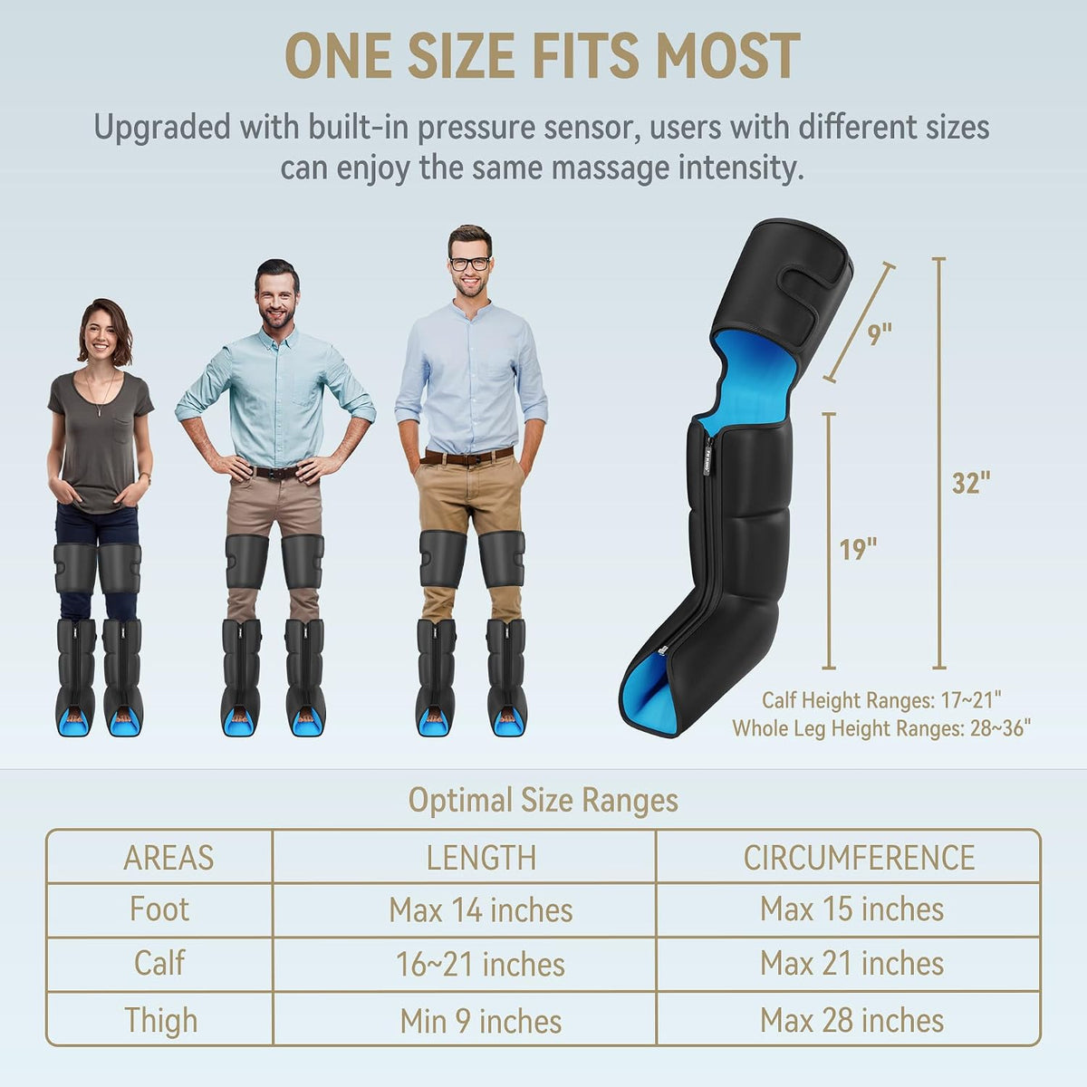 FIT KING Leg Compression Massager with Heat for Circulation and Pain Relief
