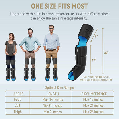 FIT KING Leg Compression Massager with Heat for Circulation and Pain Relief