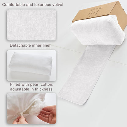 Chenille Neck Pillow for Sofa - Adjustable Headrest, Non-Slip Neck Support Cushion for Pain Relief, Comfortable Chair Pillow, Gray
