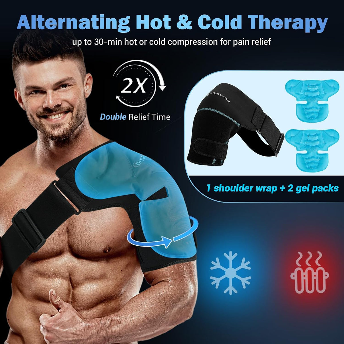 Comfytemp Shoulder Ice Pack Wrap, Shoulder Brace Rotator Cuff Cold Therapy
