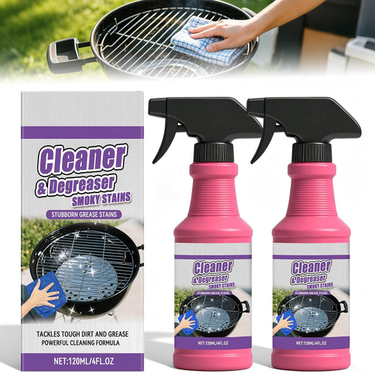 2Pcs Fast Acting Heavy Duty Grill Degreaser Spray, BBQ Grill Cleaner Spray for Outdoor Grills, Multifunctional Grease Remover for Oven Stove Air Fryer Grill, 120ml