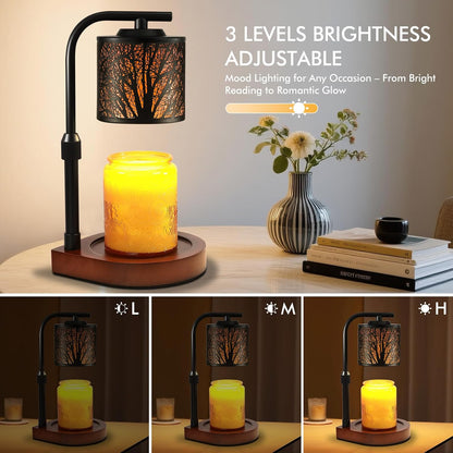 Candle Warmer Lamp with Timer & Dimmer- Electric Wax Melt Warmer with Adjustable Height for Scented Candles, Home Décor Fragrance and House Warming Birthday Gifts for Women Mom