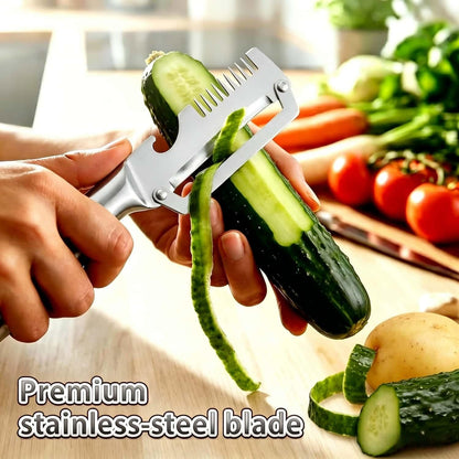 Premium Vegetable Peeler with Wooden Handle and Bottle Opener, Multi-Functional Vegetable Peeler for Fruit Pumpkin Peeling Potato and other vegetables or fruits (1pcs)