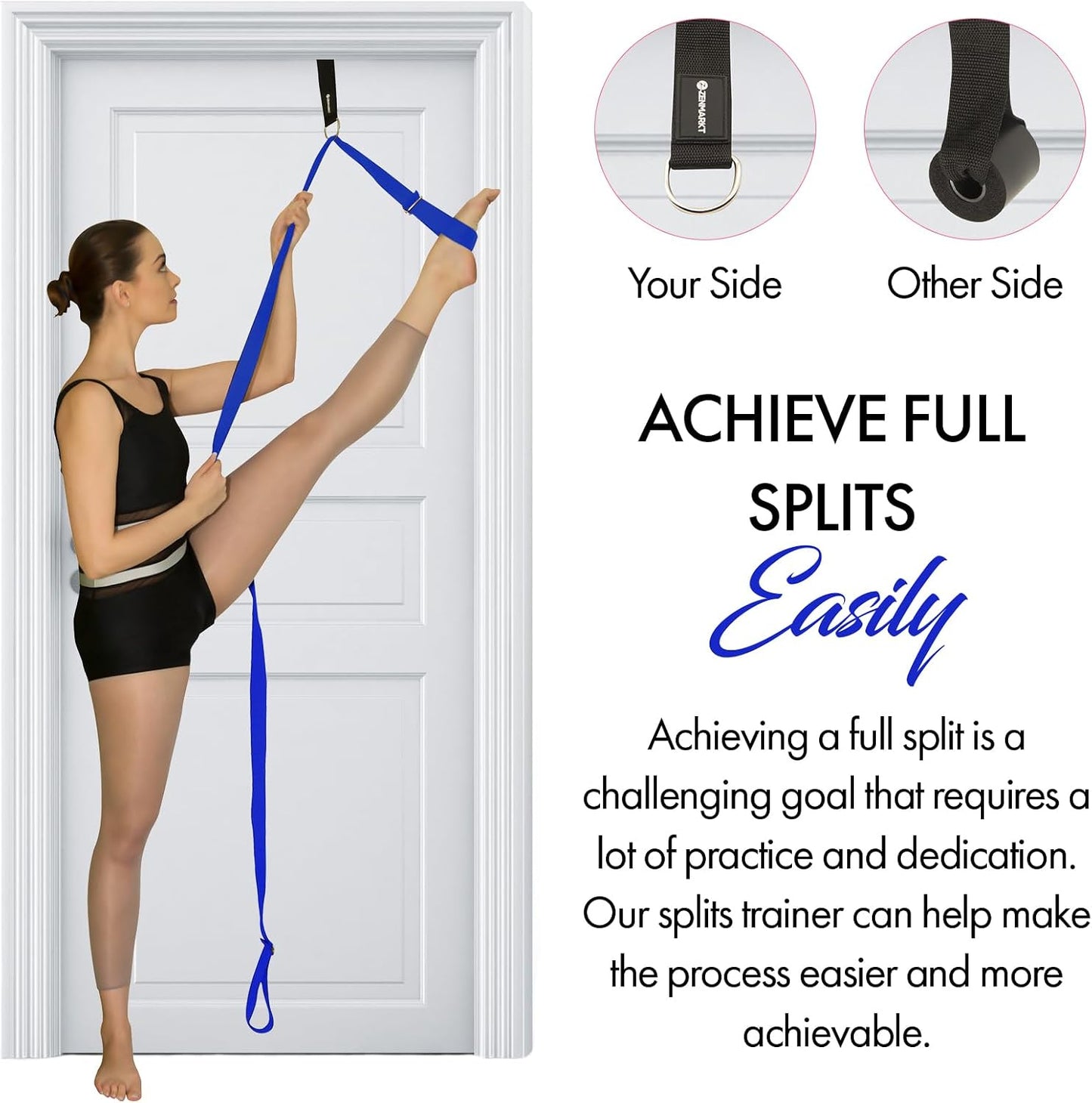 Stretching Strap with Door Anchor for Splits and Flexibility Training | Improve Leg Flexibility at Home, Ideal for Ballet, Dance, Cheerleading, Yoga, Pole Dance and Gymnastics